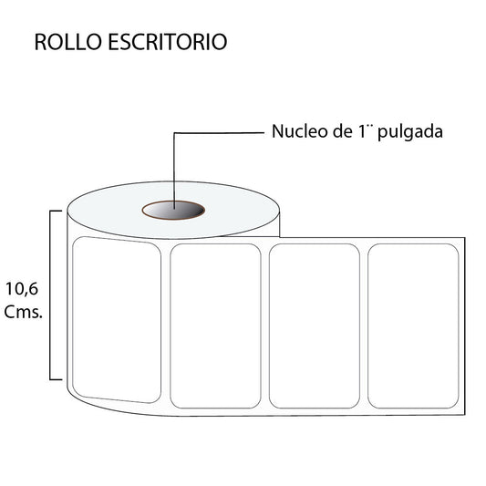 Rollo de etiquetas autoadhesivas 100mmx75mm (500 unds x rollo)