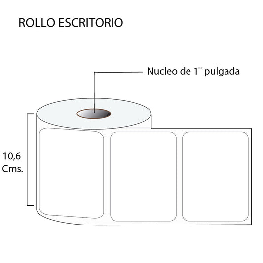 Rollo de etiquetas autoadhesivas 102mmx81mm (500 unds x rollo)