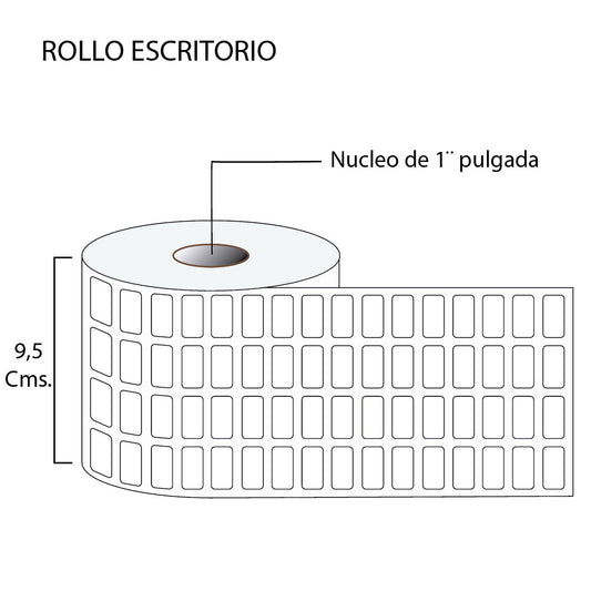 Rollo de etiquetas autoadhesivas  20mmx10mm (20,000 unds x rollo)