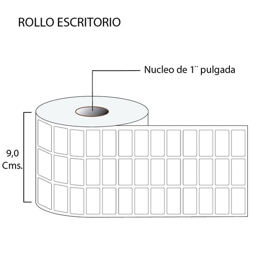 Rollo de etiquetas autoadhesivas 26mmx15mm (10,000 unds x rollo)