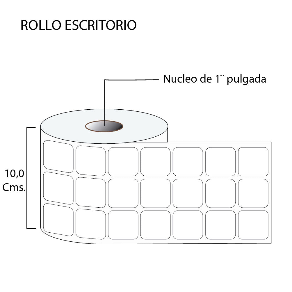 Rollo de etiquetas autoadhesivas 30mmx30mm (5,000 unds x rollo)