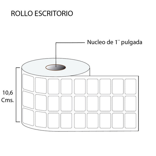 Rollo de etiquetas autoadhesivas 32mmx25mm (6,500 unds x rollo)