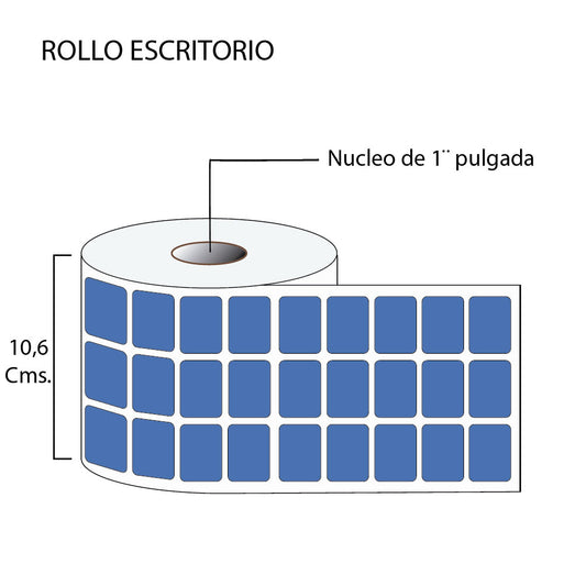Rollo de Etiquetas 32mmx25mm en color (6.500 unds x rollo)