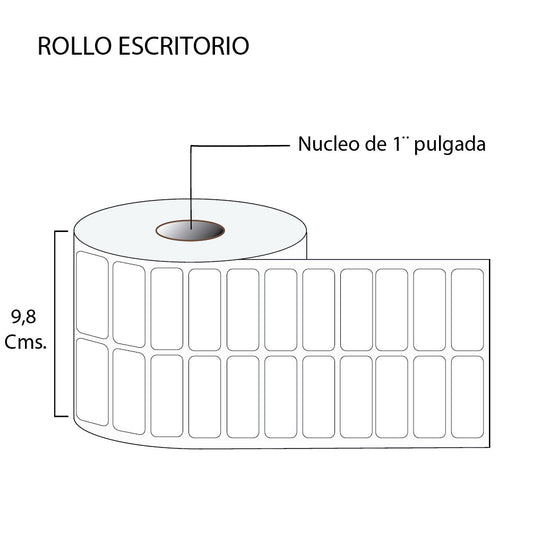 Rollo de etiquetas autoadhesivas 46mmx18mm (5,000 unds x rollo)