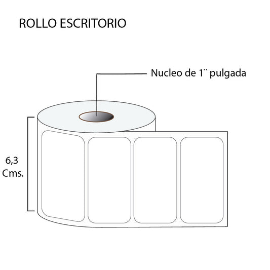 Rollo de etiquetas autoadhesivas 60mmx30mm (2,000 unds x rollo)