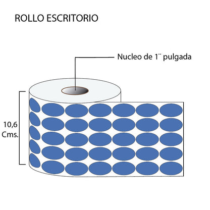 Rollo de Etiquetas en Color Ovalo 19mmx33mm