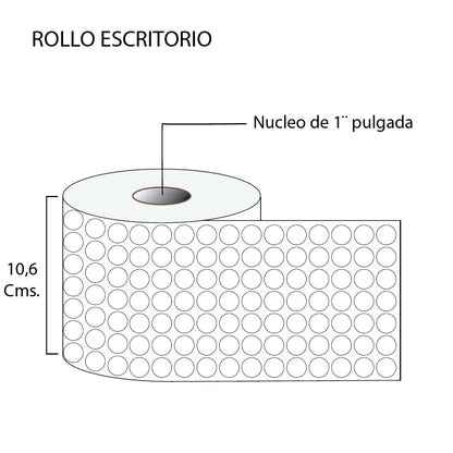 Rollo de Etiquetas Circulares 13mm (25.000 unds x rollo)